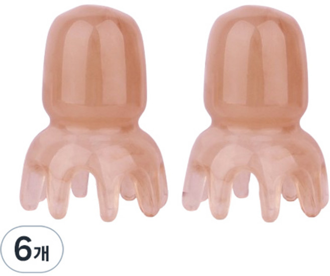 문어 마사지기 두피 괄사, 핑크베이지, 6개
