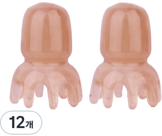 문어 마사지기 두피 괄사, 핑크, 12개