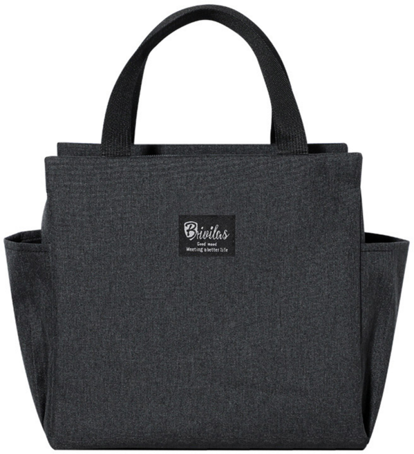 다용도 포켓 보온 보냉 도시락 가방, 블랙, 1개