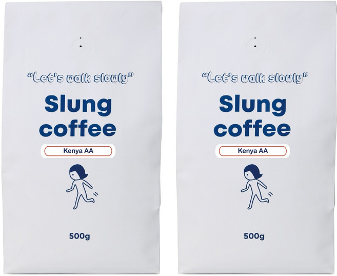 슬렁커피 케냐 AA 로스팅 원두커피, 홀빈(분쇄안함), 500g, 2개
