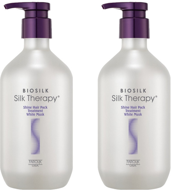 실크테라피 샤인 헤어팩 트리트먼트 화이트 머스크, 500ml, 2개