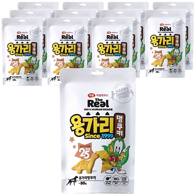 하림펫푸드 강아지 더리얼 용가리 멍쿠키 간식, 닭가슴살, 80g, 12개