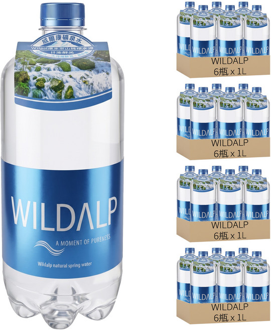 WILDALP 奧地利天然礦泉水, 1L, 24瓶