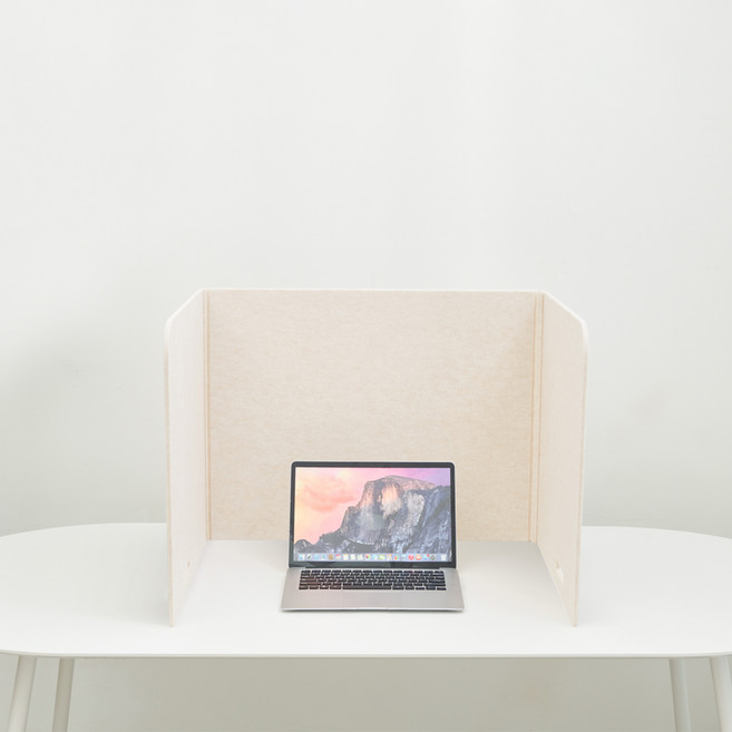 소리가 비앤비 간편한 소음 차단 휴대용 접이식 소리먹는 흡음 공부 독서실 책상 가림 칸막이, 연베이지