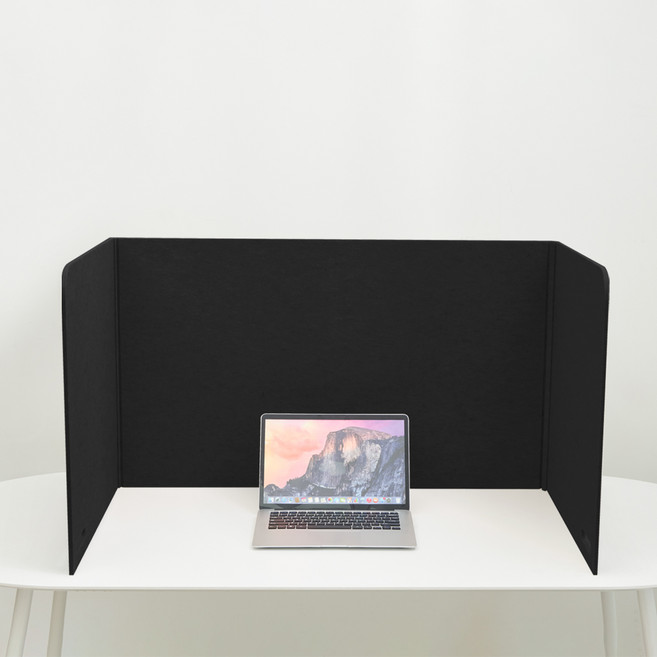 소리가 비앤비 친환경 휴대용 접이식 공부 책상 흡음 칸막이, 블랙