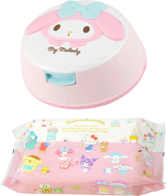 LEC 濕紙巾附盒 MY MELODY 美樂蒂, 1個, 80張
