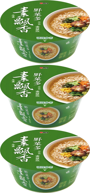 維力 素飄香 野菜多風味麵 重量版 95g, 3入