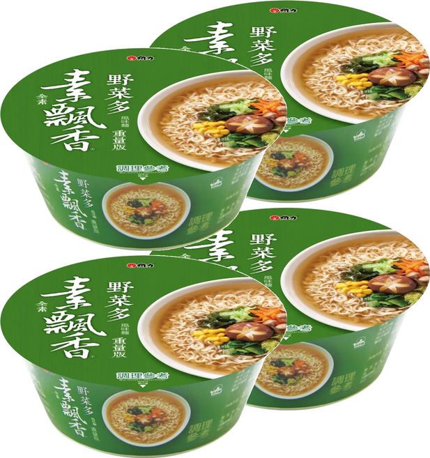 維力 素飄香 野菜多風味麵 重量版 95g, 4入