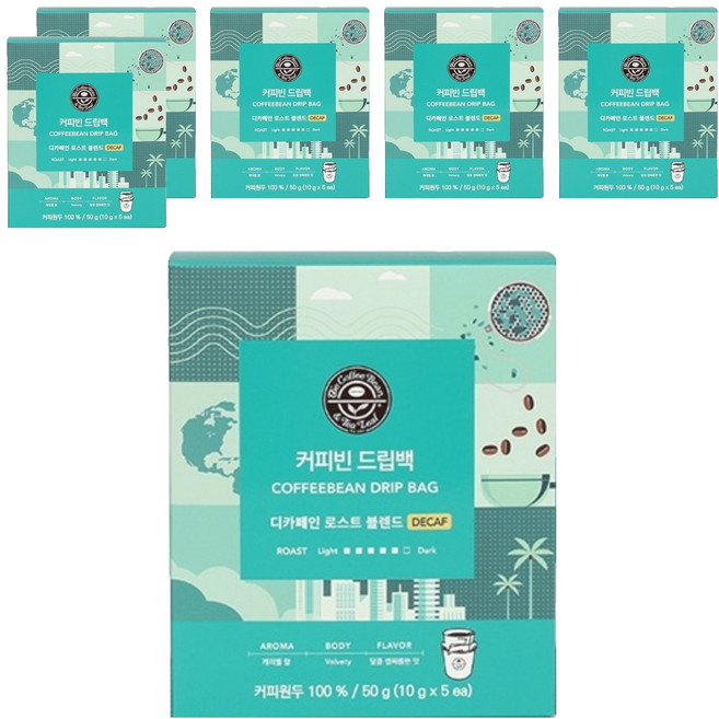 커피빈 드립백 디카페인 로스트 블렌드, 10g, 5개입, 6개