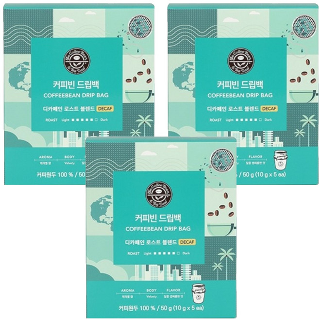 커피빈 드립백 디카페인 로스트 블렌드, 10g, 5개입, 3개
