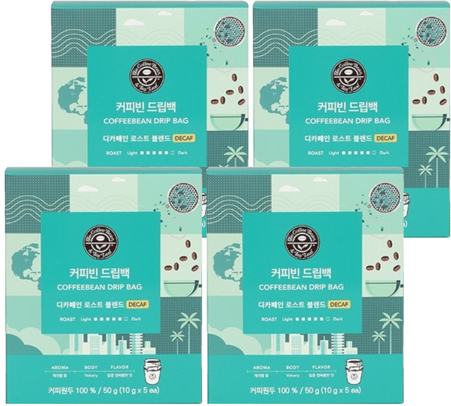 커피빈 드립백 디카페인 로스트 블렌드, 10g, 5개입, 4개