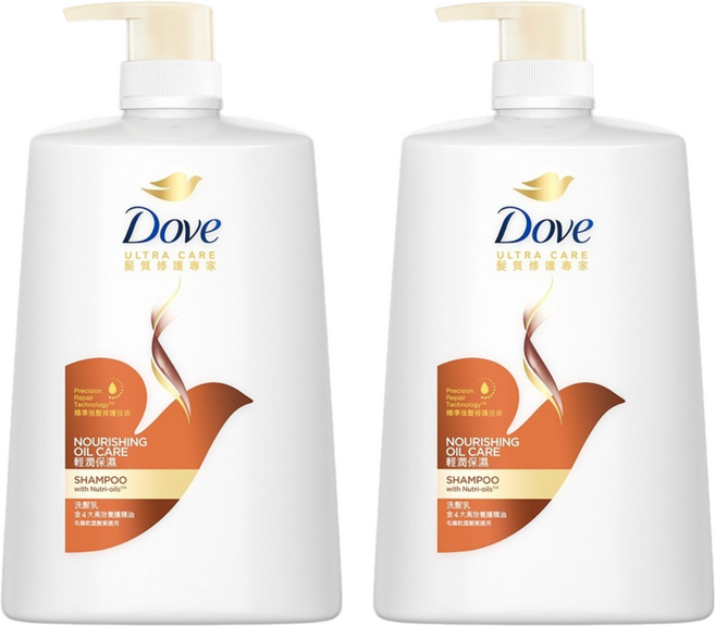 Dove 多芬 輕潤保濕洗髮乳, 1L, 2瓶