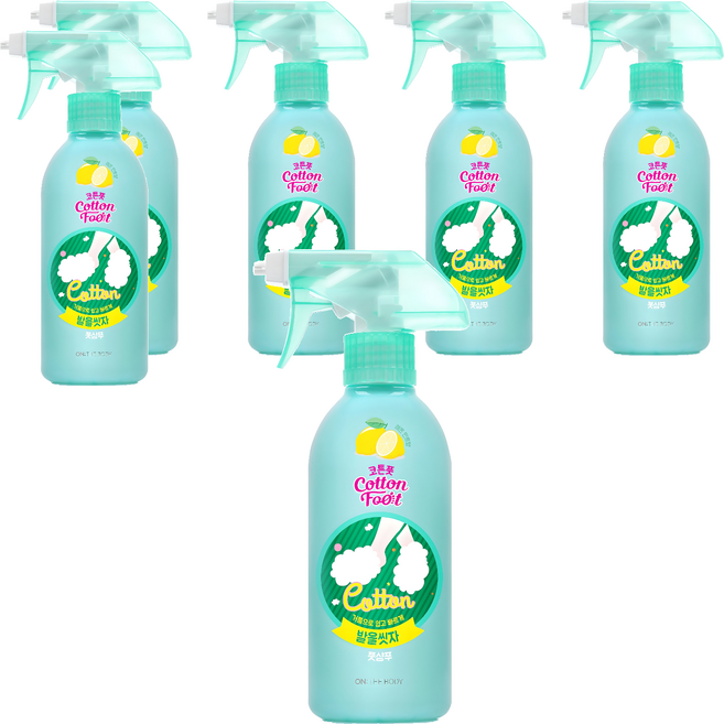 온더바디 코튼풋 발을씻자 풋샴푸 레몬민트향, 1개입, 6개, 385ml