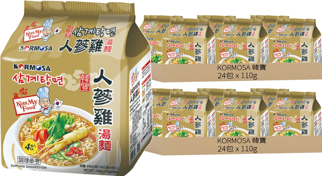 KORMOSA 韓寶 人蔘雞湯麵 110g, 48包