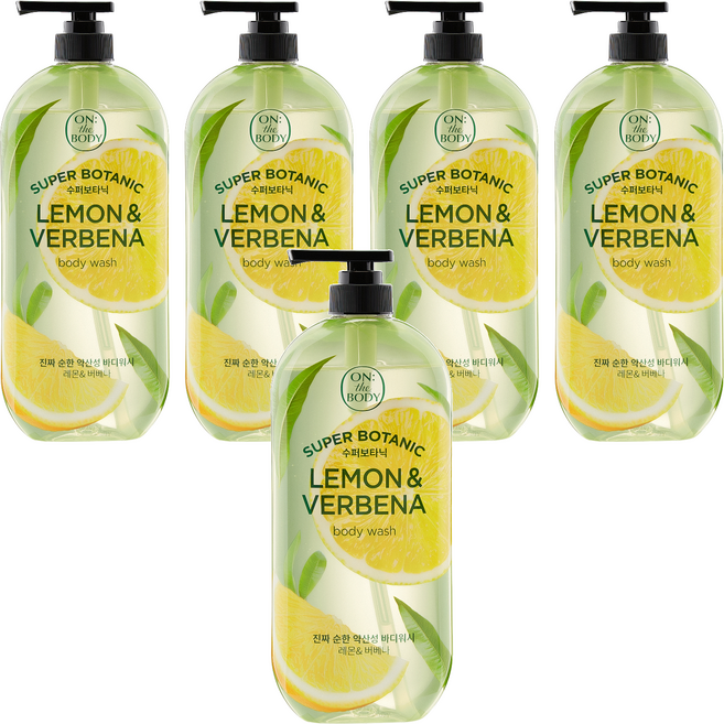 온더바디 수퍼보타닉 바디워시 레몬 앤 버베나향, 900g, 5개