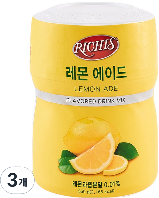 리치스 레몬 에이드 분말, 550g, 1개입, 3개