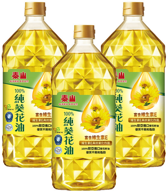 TAISUN 泰山 純葵花油, 2L, 3瓶