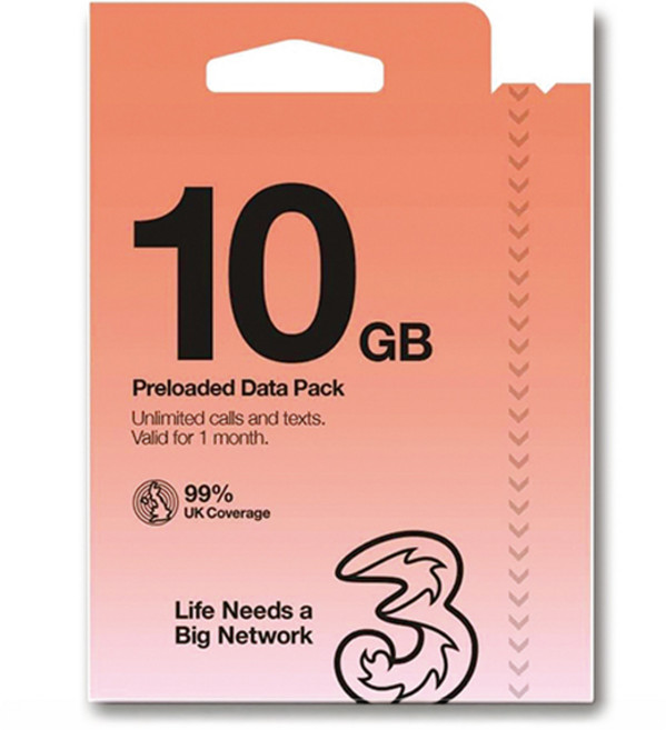 유럽유심 쓰리 유심칩, 30일, 10GB, 1개