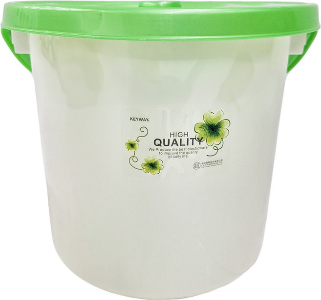 KEYWAY 聯府 花語附蓋桶 中, 綠色, 1個