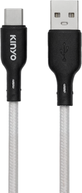 Kinyo USB-A/Type-C 磁吸秒收充電傳輸線 USB-C915 38g, 1m, 白色 + 黑色, 1條