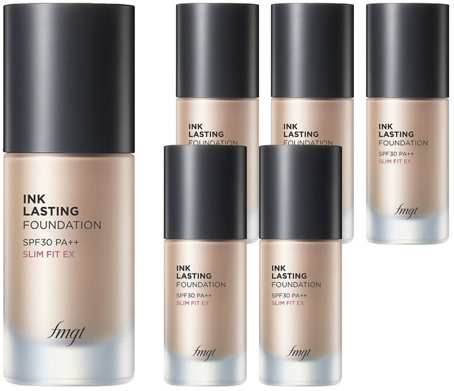 fmgt 잉크래스팅 리퀴드 파운데이션 슬림핏 이엑스 30ml, V203 내추럴베이지, 6개
