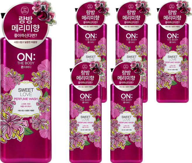 온더바디 퍼퓸 바디워시 스위트 러브, 900g, 6개