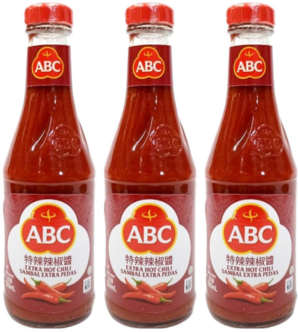 印尼 ABC 特辣辣椒醬, 335ml, 3瓶