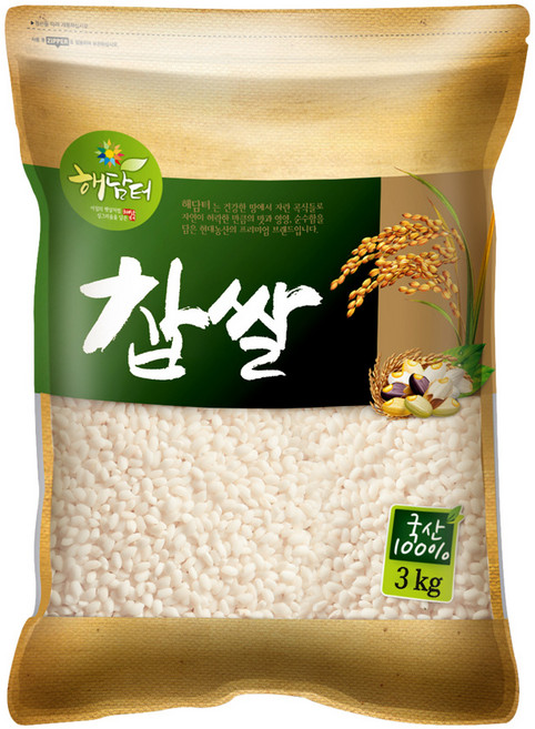 현대농산 해담터 찹쌀, 3kg, 1개