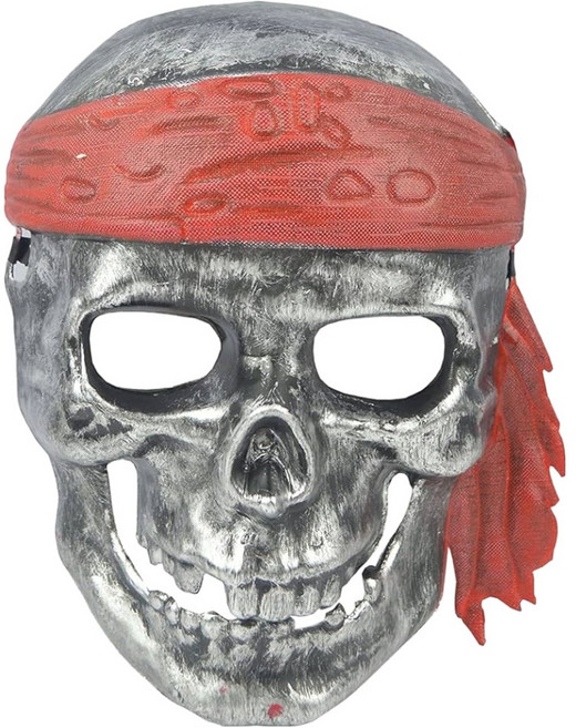 萬聖派對變裝扮 加勒比海盗面具, 仿古銀系, 1個