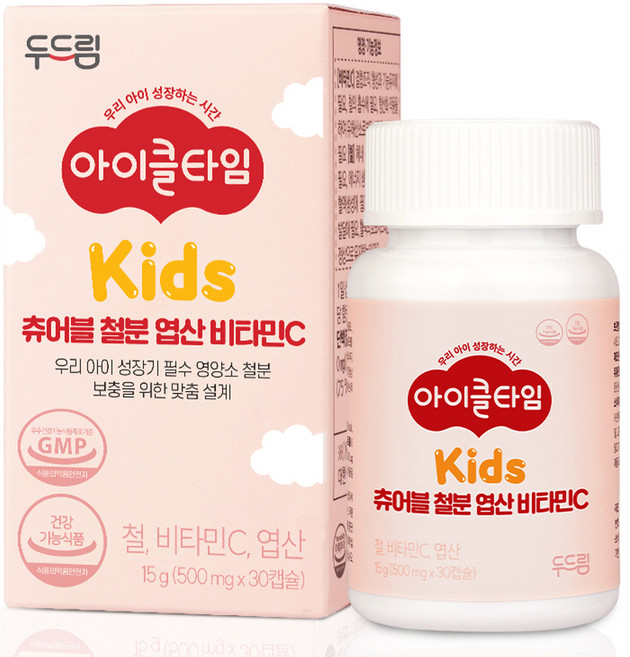 Icletime DoDream 咀嚼錠 鐵質 葉酸 維他命C 15g, 1個, 30錠