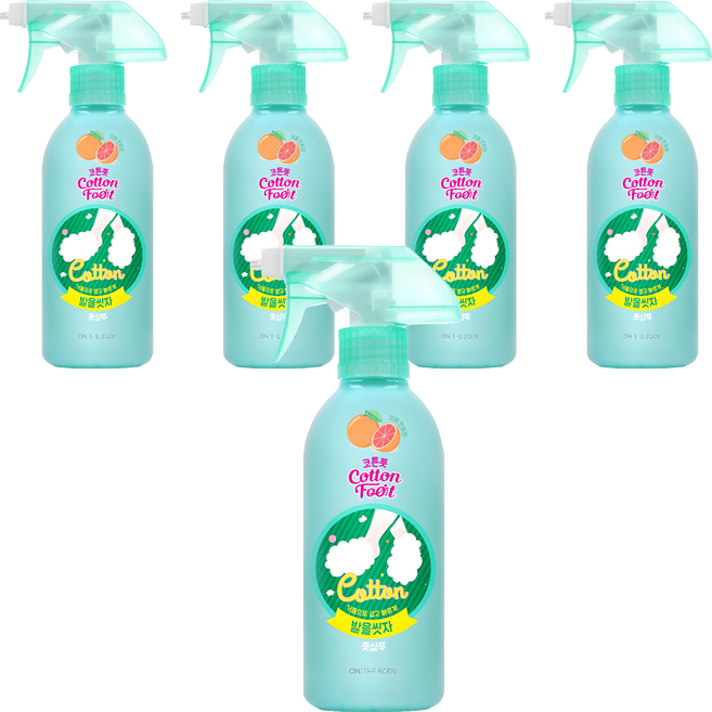 온더바디 코튼풋 발을 씻자 풋샴푸 자몽 민트향, 1개입, 5개, 385ml