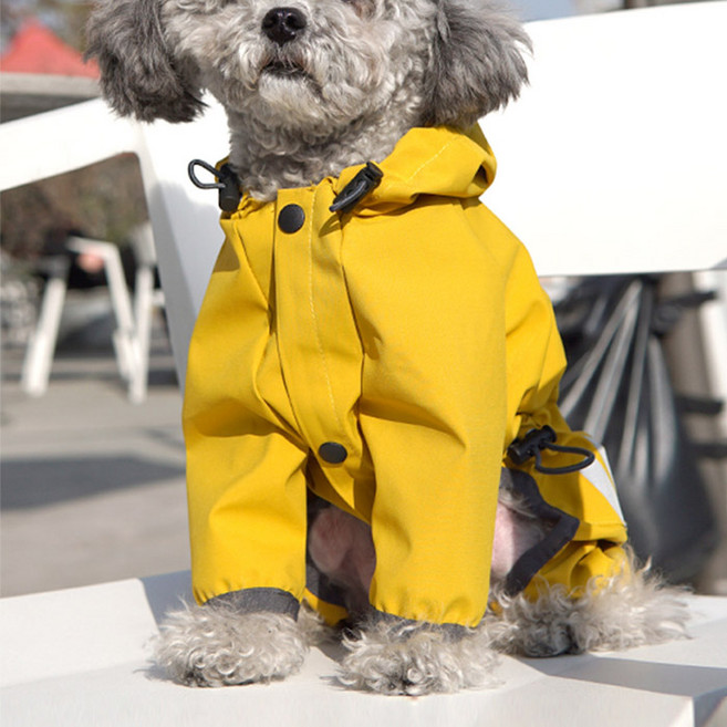 딩동펫 강아지 윈드브레이커 우비, 옐로우, 1개