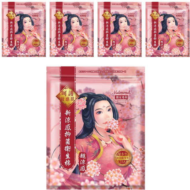 Mdmmd. 明洞國際 後宮超涼感系列 新涼感抑菌衛生棉, 量多型 28cm, 7片, 5包