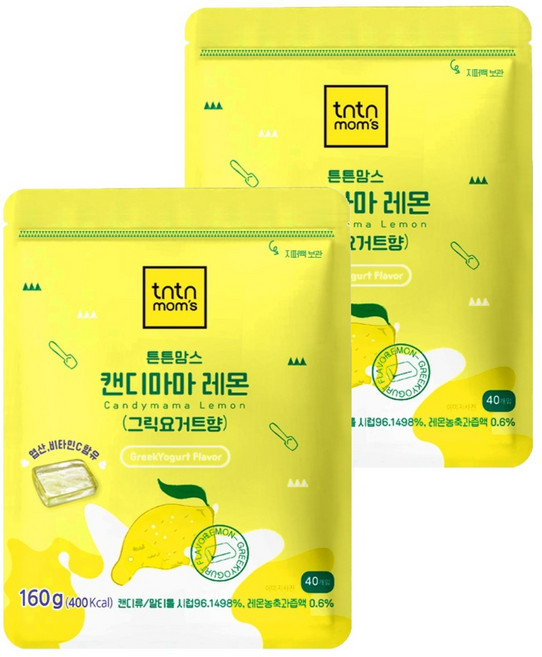 튼튼맘스 캔디마마 레몬 그릭요거트향 40p, 160g, 2개