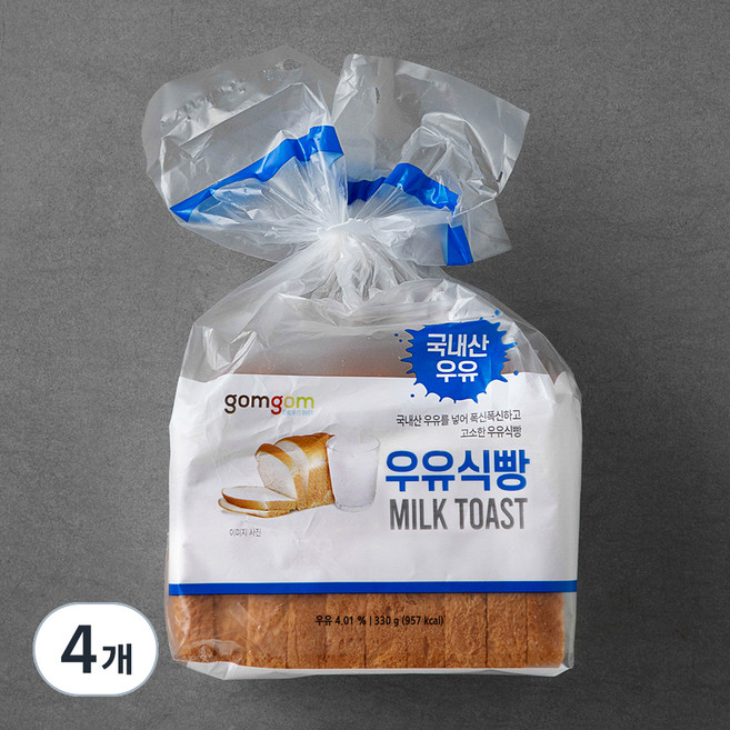 곰곰 우유식빵, 330g, 4개