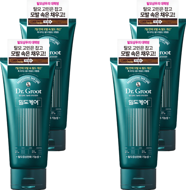 닥터그루트 밀도케어 밀도강화 고농축 트리트먼트 바질 & 네롤리, 300ml, 4개