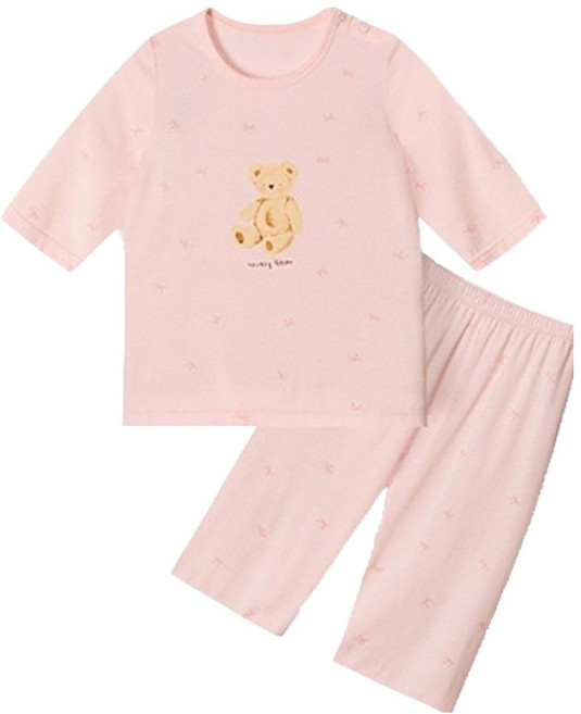 유니프랜드 리본베어 모달 스판 7부 내의 상하의 세트