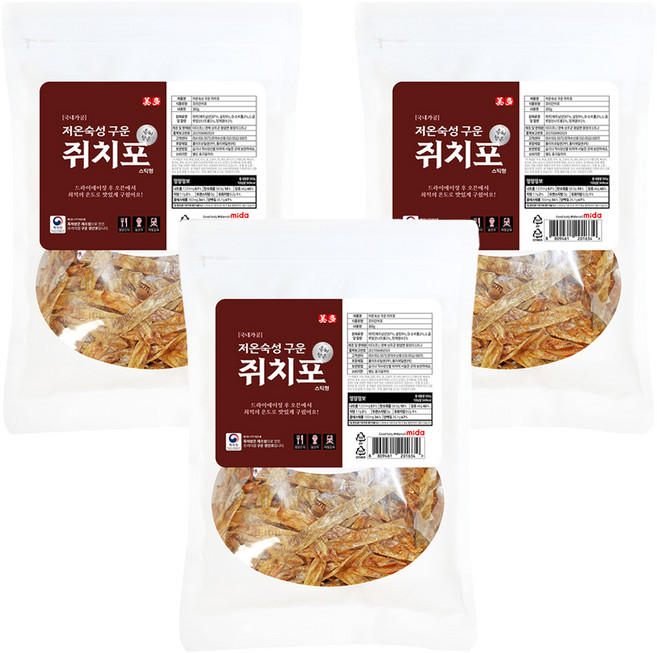 미다몰 저온숙성 구운 쥐치포, 3개, 300g