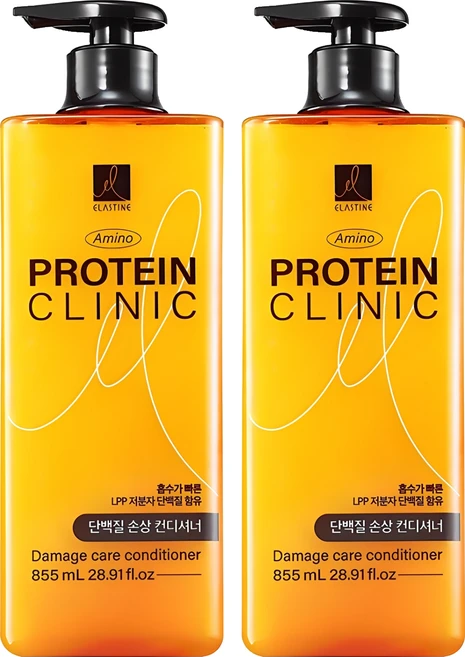 엘라스틴 아미노 클리닉 단백질 손상 케어 컨디셔너, 855ml, 2개 - 쿠팡