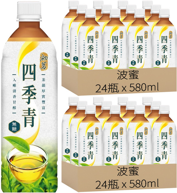 波蜜 初茗 四季青茶, 580ml, 48瓶