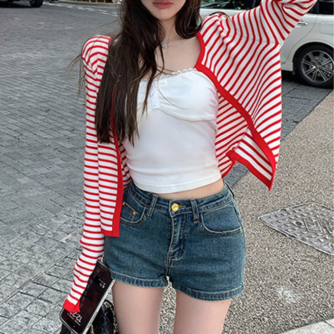 루나걸 여성용 메틴 스트라이프 니트 가디건 L25FC070429