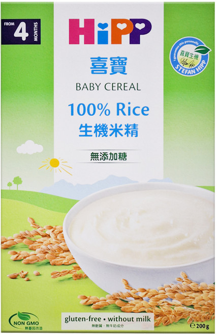 HiPP 喜寶 BABY CEREAL 100% Rice生機米精 無添加糖 4個月以上, 200g, 1盒
