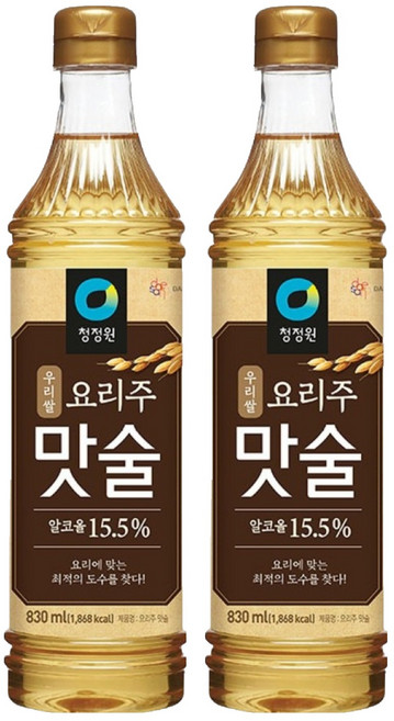 청정원 요리주 맛술, 830ml, 2개