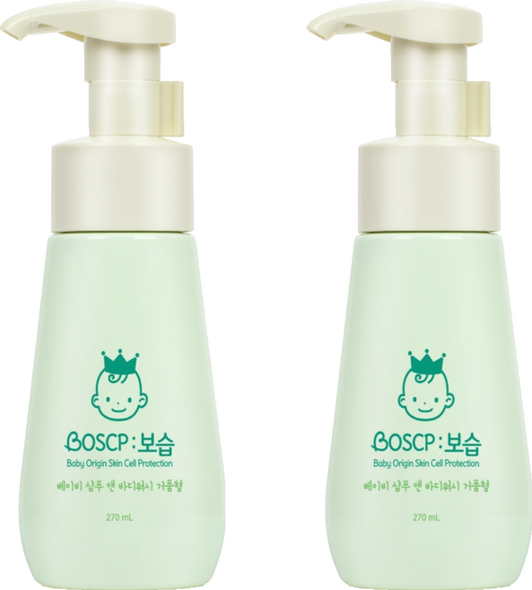 보습 베이비 샴푸 앤 바디워시 거품형, 270ml, 2개