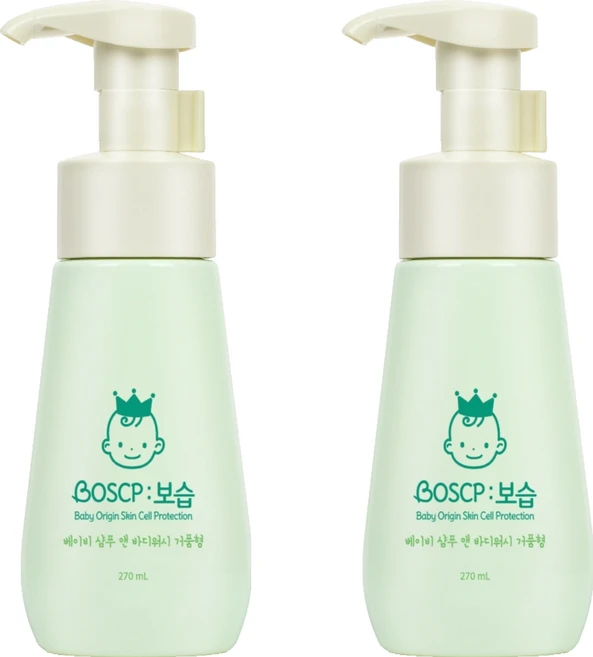 보습 베이비 샴푸 앤 바디워시 거품형, 270ml, 2개 - 쿠팡
