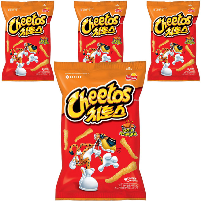 롯데제과 치토스 바베큐맛, 164g, 4개