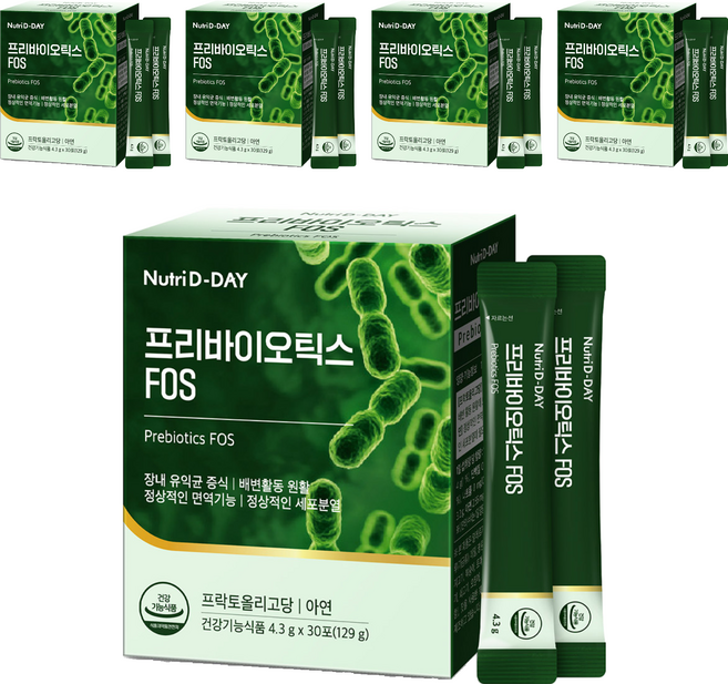 뉴트리디데이 프리바이오틱스 FOS 30p, 129g, 5개
