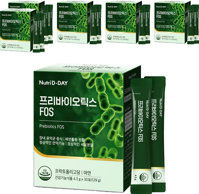 Nutri D-DAY 益生元果寡糖乳酸菌粉隨身包 30條入, 6個, 129g