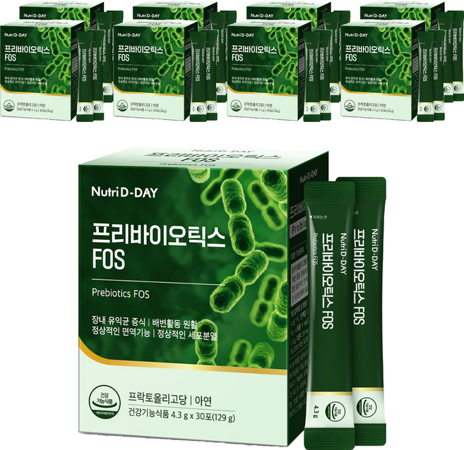 Nutri D-DAY 益生元果寡糖乳酸菌粉隨身包 30條入, 9個, 129g