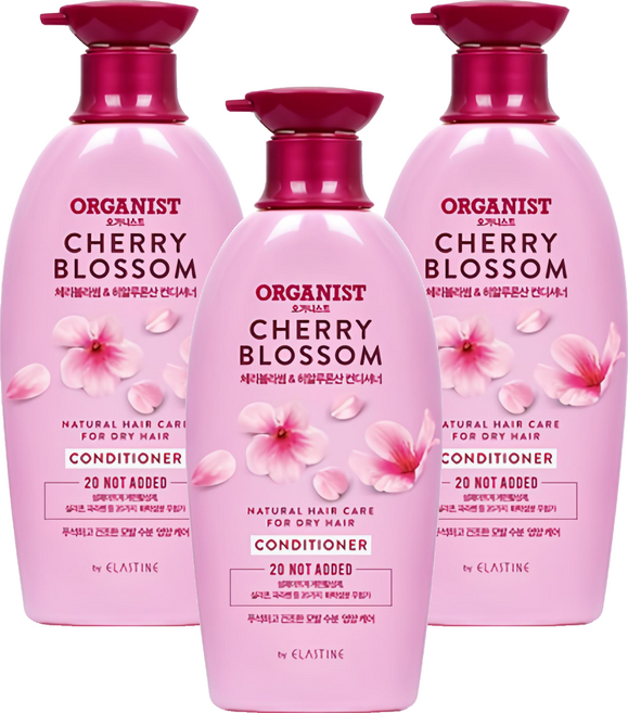오가니스트 수분 영양 컨디셔너 체리블라썸, 500ml, 3개